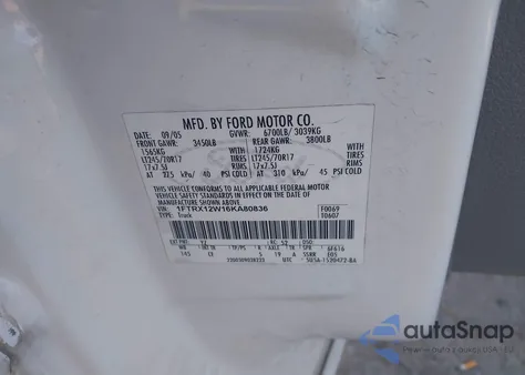 2006 Ford F-150 Stx/Xl/Xlt из США, поврежденный, VIN 1FTRX12W16KA80836